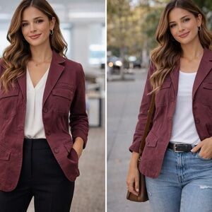 ****SOLD OUT ******Eddie Bauer Women's Deep Burgundy Blazer